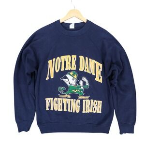 Artex Notre Dame Fighting Irish Sweatshirt Mens Medium Navy Blue Cotton Blend